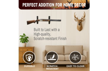 Image of Rush Creek Creations 2-Piece Padded Gun Display Wall Hooks, Black, 38-5073