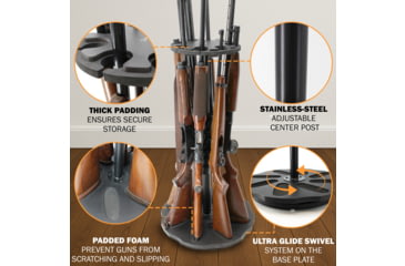 Image of Rush Creek Creations 8 Gun Spinning Rack, Black, 38-5065