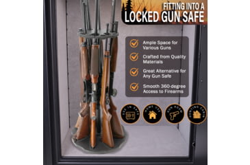 Image of Rush Creek Creations 8 Gun Spinning Rack, Black, 38-5065