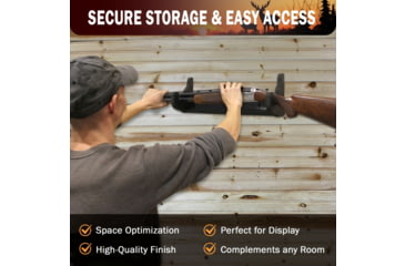 Image of Rush Creek Creations Single Gun Wall Rack, Black, 38-5076