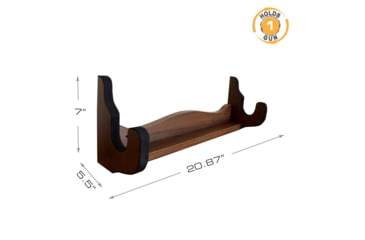 Image of Rush Creek Creations Single Gun Wall Rack, Dark Walnut, 21 x 5 x 7, 38-4068