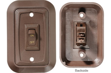 Image of RV Designer Contoured DC Wall Plate Switch On/Off - Triple, Brown, S659