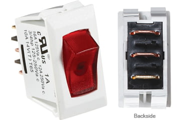 Image of RV Designer Dc Rocker Switch 10 Amp Mounting Plates - White, Single, S381