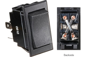 Image of RV Designer Dc Rocker Switch 20 Amp Mom On/Off/Mom On 4 Terminal, S221