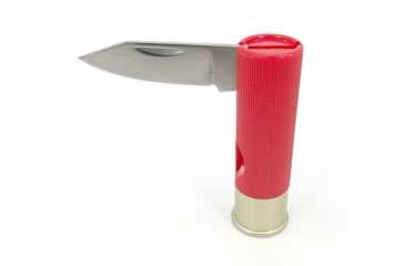 Image of RW Minis Shotgun Bullet 16 Gauge Folding Knife, Stainless Steel, Synthetic Handle, Red, 16GARD