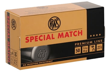 Image of RWS/Umarex Special Match .22 Long Range 40 Grain Lead Round Nose Ammo, 50 Rounds, 2134225