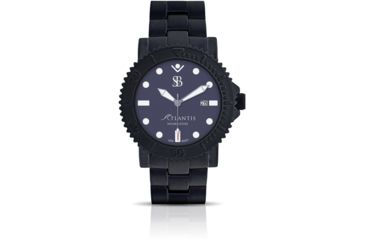 Image of Smith &amp; Bradley Watches Atlantis Automatic Dive Watch, Black Case/Blue Dial, 44mm, ATL204