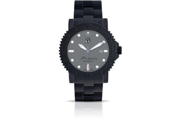 Image of Smith &amp; Bradley Watches Atlantis Automatic Dive Watch, Black Case/Gray Dial, 44mm, ATL202