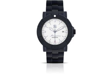 Image of Smith &amp; Bradley Watches Atlantis Pro Automatic Watch, Black Case/White Dial, 44mm, ATPR203
