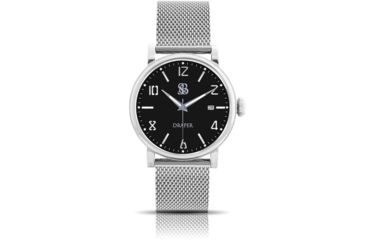 Image of Smith &amp; Bradley Watches Draper Automatic Watch, Silver Case/Black Dial, 42mm, DRP101