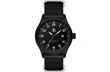 Image of Smith &amp; Bradley Watches Springfield GMT Watch, Black Case/Black Dial, 44mm, SPR201