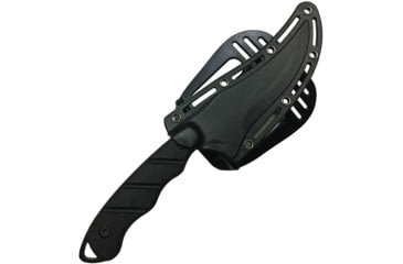 Image of S-TEC Fixed Blade Knife, 9in Overall, 4.25in Black SS Blade, Black Finger Grooved G10 Handle, Black Nylon Sheath, T25139BK