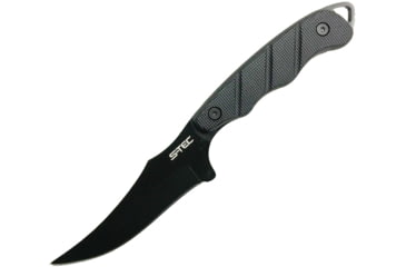 Image of S-TEC Fixed Blade Knife, 9in Overall, 4.25in Black SS Blade, Black Finger Grooved G10 Handle, Black Nylon Sheath, T25139BK