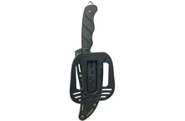Image of S-TEC Fixed Blade Knife, 9in Overall, 4.25in Satin SS Blade, Black Finger Grooved G10 Handle, Black Nylon Sheath, T25139