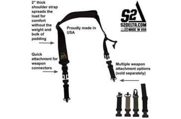 Image of S2Delta Q.D. Rifle Sling, Black, MRS2P-USA-BLK-QD