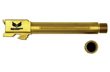 Image of S3F Solutions Glock 17 Drop In Match Grade Barrel Threaded/Fluted, Titanium Nitride, Gold, S3FG17T/FTiN, G17TFTIN