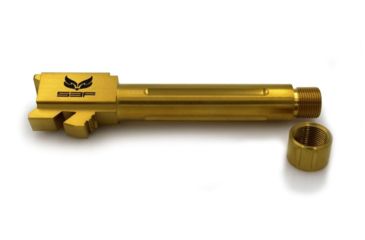 Image of S3F Solutions Glock 23 Drop In Match Grade Barrel 9mm Conversion Threaded/Fluted, Titanium Nitride, Gold, S3FG239mmT/FTiN