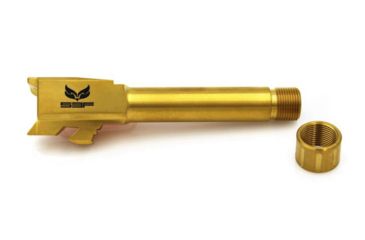Image of S3F Solutions Glock 43 Drop In Match Grade Barrel Fluted, Titanium Nitride, Gold, S3FG43FTiN