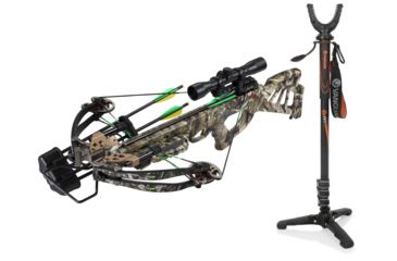 Image of SA Sports Outdoor Gear Empire Beowulf, Crossbow Pkg. Camouflage, 611 W/ Vanguard Veo Shooting Stick