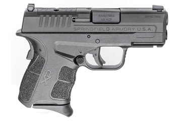 Image of Springfield Armory XD-S-Mod-2-OSP Pistol, 9mm Luger, 3.3 in barrel, black polymer frame, integrated polymer grip, recoil operated semi-automatic, striker single-action, trigger safety, white dot front, U-notch rear, 7 round magazine, SAXDSMOD.2OSP2-FRRMPG