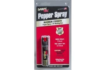 Image of Sabre .75 oz Pocket Unit w/Clip Maximum Strength Defense Spray, BLACK P-22-OC