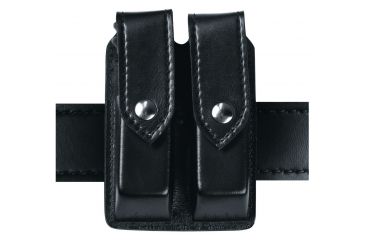 Image of Safariland 277 Quad Magazine Pouch, Coonan 5in., Basket Weave Black W/ Black Plastic Snap 277-1053-4PBL