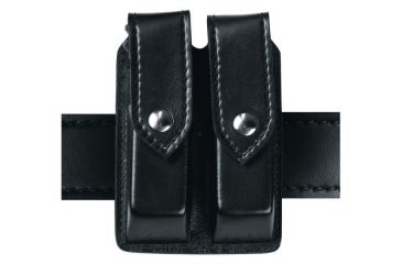 Image of Safariland 277 Quad Magazine Pouch, Coonan 5in., Plain Black W/ Brass Snap Closure 277-1053-2B