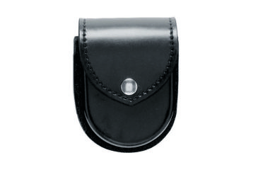 Image of Safariland 290 Double Cuff Pouch W/ Top Flap, Basket Weave Black W/ Brass Snap Closure 290-48B