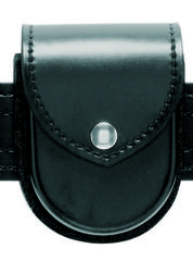 Image of Safariland 290 Double Cuff Pouch W/ Top Flap, STX Baset Weave Black W/ Hidden Snap 290-48HS