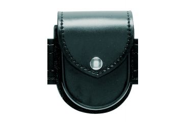 Image of Safariland 290 Double Cuff Pouch W/ Top Flap, STX Basket Weave Black W/ Black Plastic Snap 290-48PBL