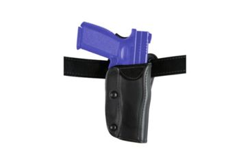 Image of Safariland 567 Custom Fit Belt Slide , Sig SauerP229R DASA, Plain Black, Right Hand, 2.0in. Belt Loop, with Rails, 567-744-411-50