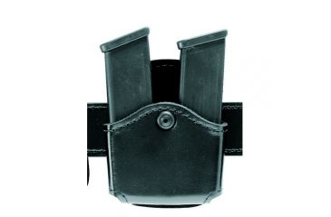 Image of Safariland 572 Open Top Double Magazine Pouch, Paddle, Double Stacked 9mm Magazines GL17, 22, STX Plain Black, 572-83-41