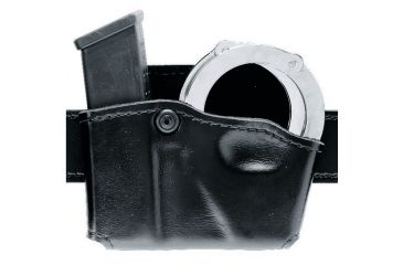 Image of Safariland 573 Concealment Magazine Holder, Paddle, Single w/Cuff Pouch - Plain Black, Right Hand 573-76-21