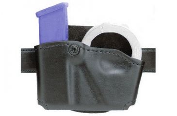 Image of Safariland 573 Concealment Magazine Holder, Paddle, Single w/Cuff Pouch - Plain Black, Right Hand 573-53-21