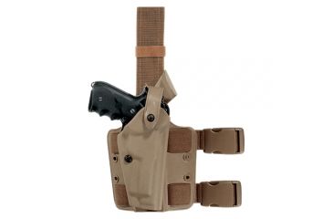 Image of Safariland 6004 SLS Tactical Holster w/Dbl Leg Straps, Springfield Armory XD 9mm, .40, .45 w/ITI M3/M6, TLR-1/TLR-2, SF X200/X300, Las-Tac2 4.0in., OD Green, Left Hand, 6004-14821-562