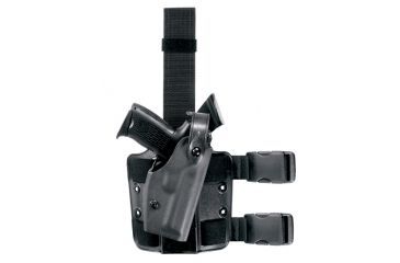 Image of Safariland 6004 SLS Thigh Holster w/Sentry, STX Black, Right Hand - Colt 1991A1 &amp; Similar