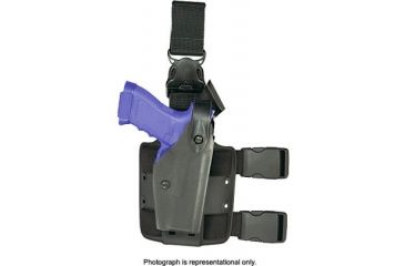 Image of Safariland 6005 SLS Tactical Holster w/ Quick Release Leg Harness - STX Tactical Black, Right Hand 6005-750-121