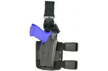 Image of Safariland 6005 SLS Tactical Holster w/ Quick Release Leg Harness - Tactical Black, Left Hand 6005-09-122