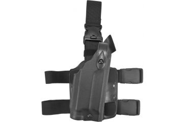 Image of Safariland 6005 SLS Tactical Holster w/ Quick Release Leg Harness - Tactical Black, Right Hand 6005-21921-121