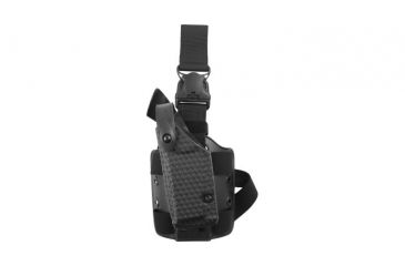 Image of Safariland 6005 SLS Tactical Quick Release Holster - STX Basket, Left Hand - Leg Shroud Single Strap - Taser X26
