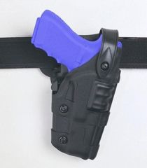 Image of Safariland 6070 Raptor Level III, Mid-Ride UBL Holster - Hi Gloss Black, Right Hand 6070-383-91