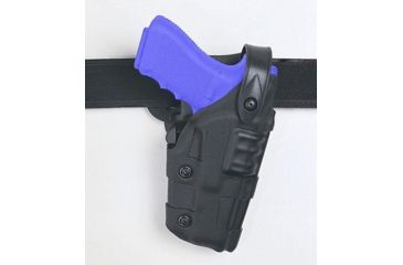 Image of Safariland 6070 Raptor Level III, Mid-Ride UBL Holster - Plain Black, Left Hand 6070-71-62