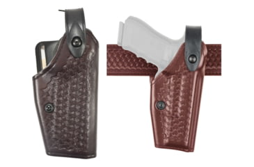 Image of Safariland 6280 Level II Retention, Mid-Ride Holster - Cordovan Basketweave, Right Hand 6280-77-071, Brown, Cordovan