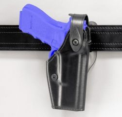 Image of Safariland 6280 Level II Retention, Mid-Ride Holster - Hi Gloss Black, Right Hand 6280-5612-91