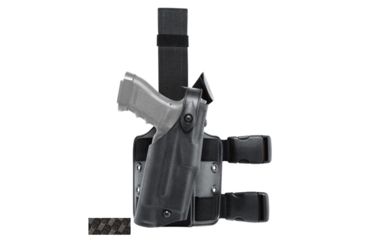 Image of Safariland 6304 ALS/SLS Drop-Rig Tactical Holster, Right, STX Basket Weave, Black, 6304-83-481-MS25