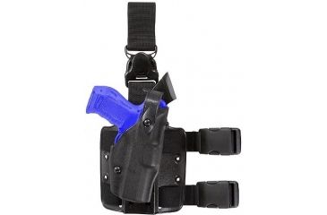 Image of Safariland 6305 ALS Tactical Holster w/ Quick Release Leg Harness - STX Tactical Black, Left Hand 6305-278-132