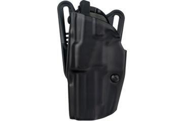 Image of Safariland 6377 ALS Belt Holster - STX Plain Black, Left Hand, 1.5in.Belt Loop Slot w/ Cut Outs for 1.75in., 2in. and 2.25in. Belt Loop Slot w/ 1in. Drop 6377-77-412-DM