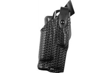 Image of Safariland 6360 ALS/SLS Mid-Ride LVL III  Holster, SA 1911-A1 Operator, SureFire X200/X300/X300U, Right, Basketweave, Black, 6360-560-81