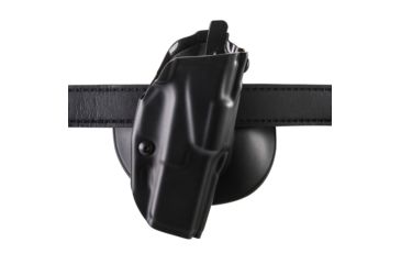 Image of Safariland ALS Paddle Holster, Left Hand, STX Plain Black 1.5in. Belt Slots w/Cut Outs for 1.75in., 2in. and 2.25in. Belt Slops with 1in. Drop 6378-319-412-DM