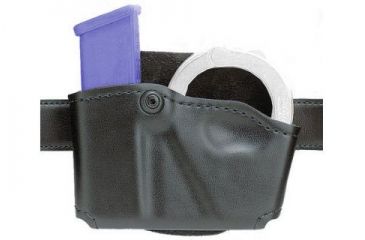 Image of Safariland 573 Concealment Magazine Holder, Paddle, Single w/Cuff Pouch - Plain Cordovan, Ambidextrous 573-76-061